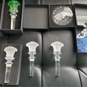 Versace Crystal Bottle Stoppers and Crystal Ornament/Office Decor